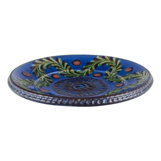 Large Ceramic Dish with Foliage Decor from Kähler, Denmark, 1930s For Sale