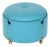 Dilly Dally Pouf in Turquoise Leather by L. Massoni for Poltrona Frau, Italy, 1968 For Sale