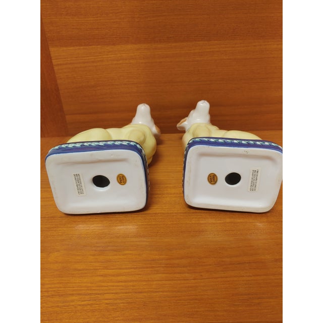 Late 20th Century Late 20th Century Elizabeth Marshall Attributed Porcelain Yellow Lab Figures, a Pair For Sale - Image 5 of 6