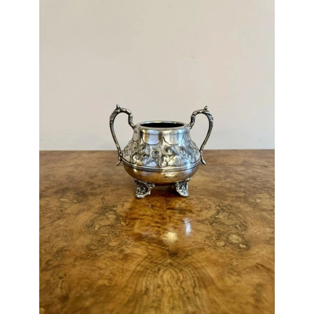 Metal Antique Victorian Tea Set, 1880, Set of 4 For Sale - Image 7 of 8