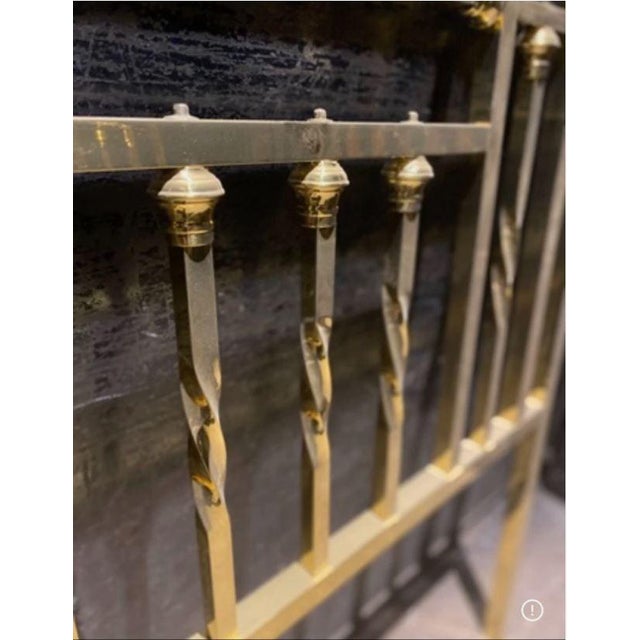 19th Century Antique Ornate Angel Solid Brass Child Twin Bed Headboard For Sale - Image 5 of 6