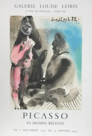 1980s "172 Dessins Recents: Galerie Louise Leiris" Lithograph After Pablo Picasso