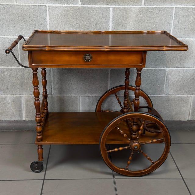 Vintage Wooden Bar Cart, Italy, 1960s For Sale - Image 6 of 11
