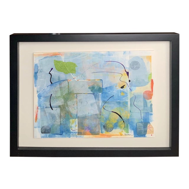 Original Mixed Media Abstract Expressionist Collage Shadow Box Frame