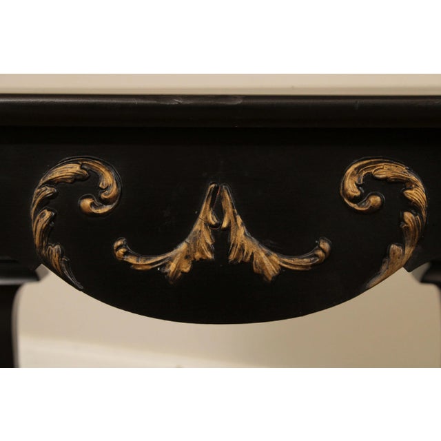 Vintage Italian Florentine Style Black & Gilt Side Table For Sale - Image 9 of 13