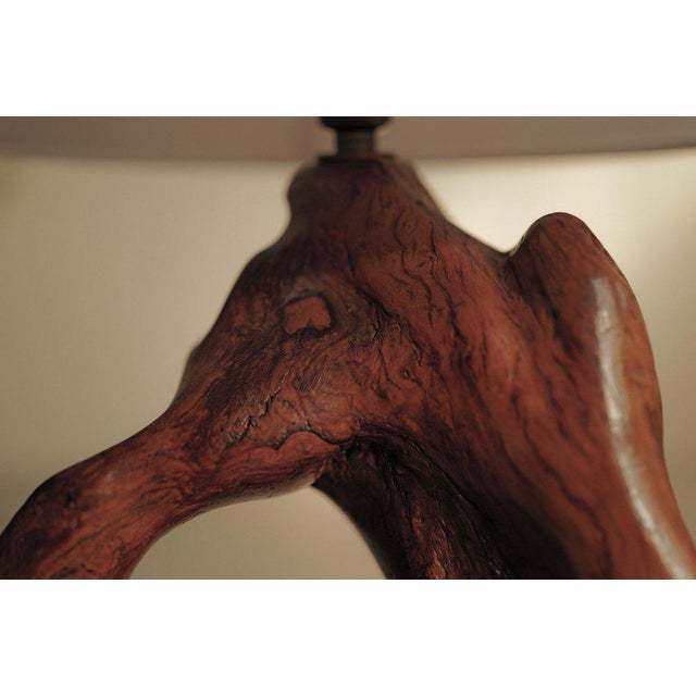 Mid-Century Modern Sculptural Olive Wood Table Lamp, 1960 For Sale - Image 3 of 12