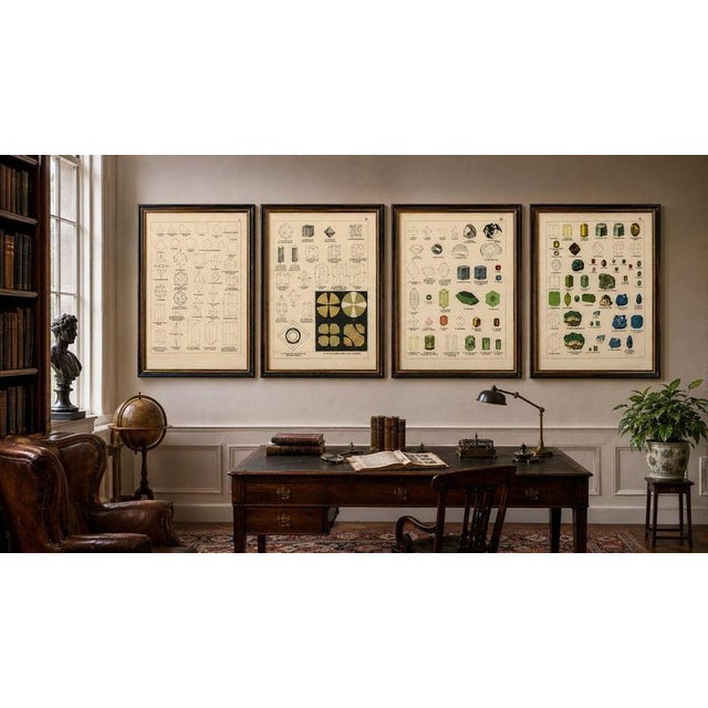 Paper Kenngott, Set of Four Mineralogy & Crystal Chromolithographs, 1888, Paper For Sale - Image 7 of 8