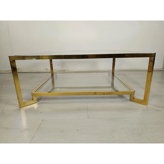 Gold Modernist Golden Brass Coffee Table, 1970s For Sale - Image 8 of 17