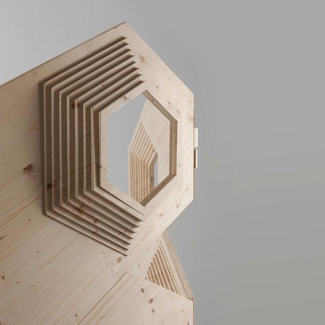 Cortina Screen 2 Decorative Sculpture in Fir Wood by Sebastiano Bottos For Sale - Image 4 of 8