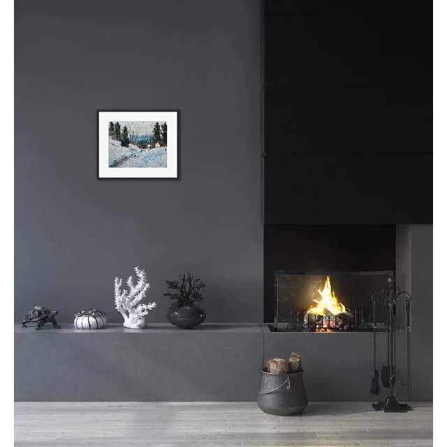 White Contemporary Winter Landscape Oil Painting For Sale - Image 8 of 12