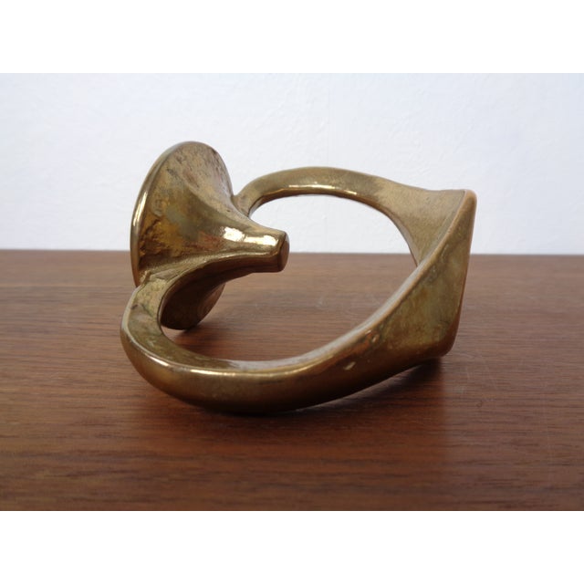 Brutalist Heart-Shaped Bronze Candlestick by Michael Harjes, 1960s For Sale - Image 11 of 14