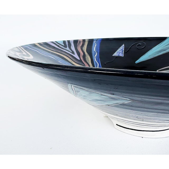 Postmodern Studio Pottery Post Modern Abstract Centerpiece Bowl For Sale - Image 3 of 8