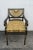 Hollywood Regency Painted Black and Gold Caned Side Chairs a Pair 6098a For Sale - Image 13 of 18