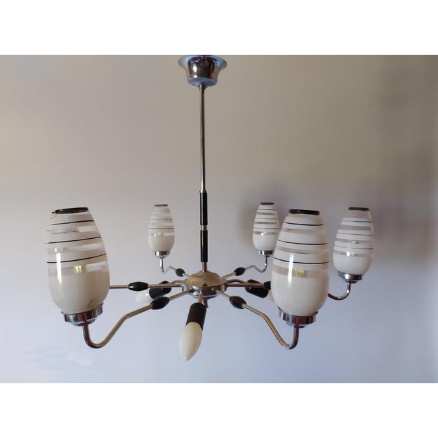 Mid-Century Chandelier, 1950s For Sale - Image 4 of 17