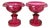 Pair of 19th Century Victorian Cranberry Glass Pedestal Bowl Compotes For Sale