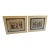 Pair of Mid-Century Modern Framed Egyptian Papyrus Artworks, 20x24 Gold Aluminum Frames For Sale
