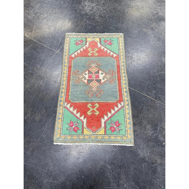 Turkish Mini Rug Oriental Hand Knotted Vintage Rug 1'5" x 2'6" #17063 Explore a curated collection of hallway runners,...