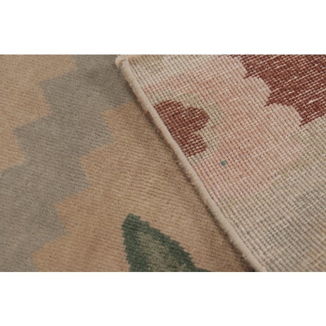 Textile Rug & Kilim’s Gift-Size Chinese Art Deco Style Rug in Taupe With Floral Pattern For Sale - Image 7 of 7