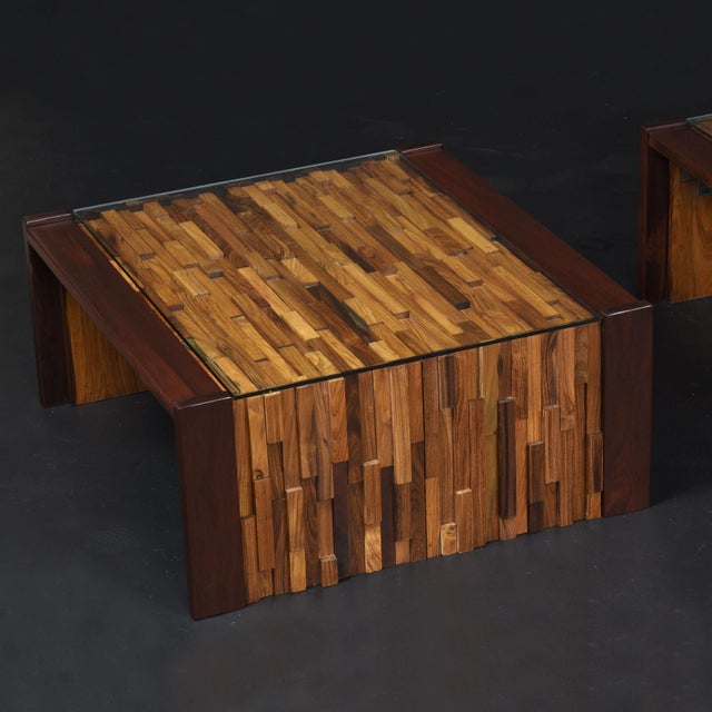 Percival Lafer Brutalist Parquet Low Profile Brazilian Modern Side Tables For Sale - Image 6 of 18