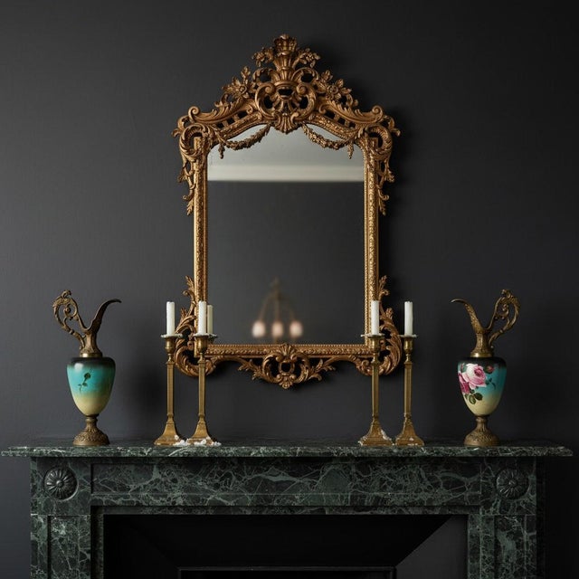 Victorian Austrian Hand Painted Ewers Pair-Griffin-Green Man-Bronze-Antique-Rose For Sale - Image 6 of 11