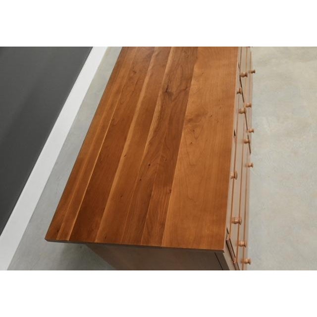 1990s 1990s Cherry Shaker Style Long 62” Dresser For Sale - Image 5 of 8