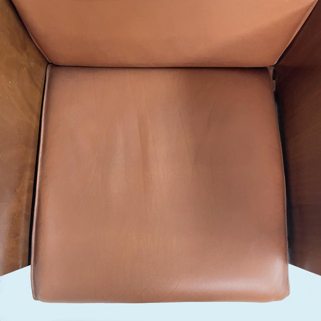 Wood Italian Modern Brown Leather and Wood Armchairs from Azucena, 1970s, Set of 12 For Sale - Image 7 of 15