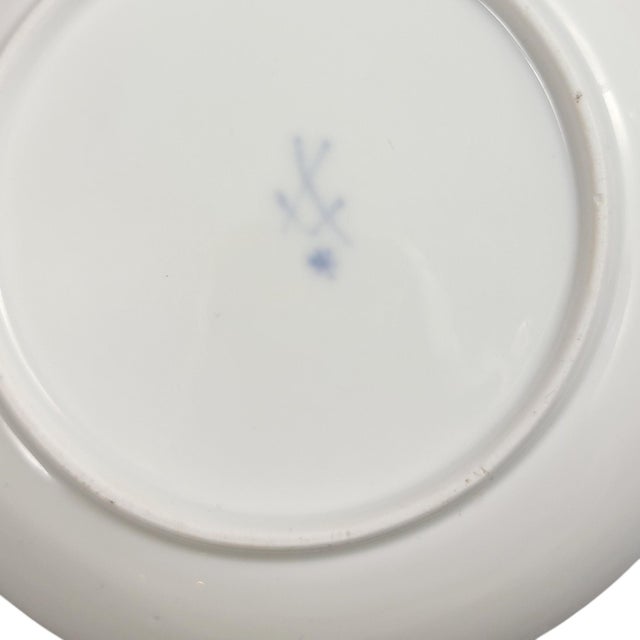 Marcolini Porcelain Saucer with Blue Ribbon Border from Meissen, 17741814 For Sale - Image 4 of 7