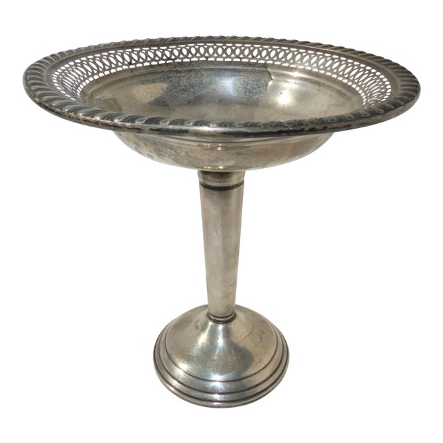Vintage Gruen Weighted Sterling Pedestal Silver Candy Dish For Sale