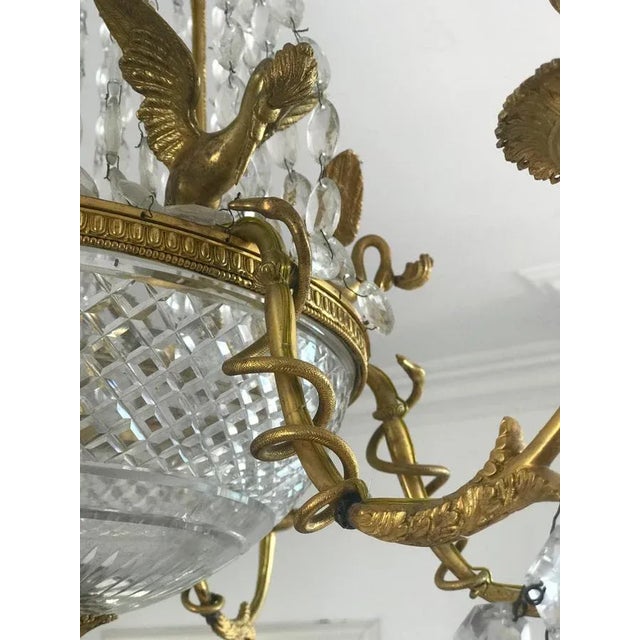 Empire Gilt Bronze and Cut Crystal Chandelier, 1815 For Sale - Image 9 of 11