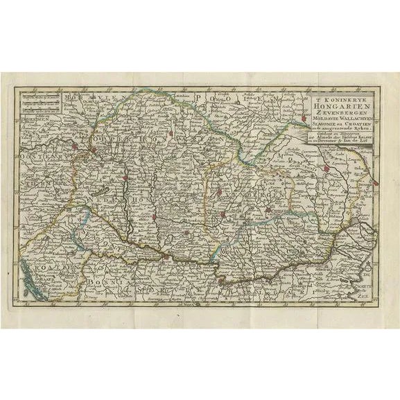 Antique Map of the Kingdom of Hungary by Keizer & De Lat, 1788 For Sale