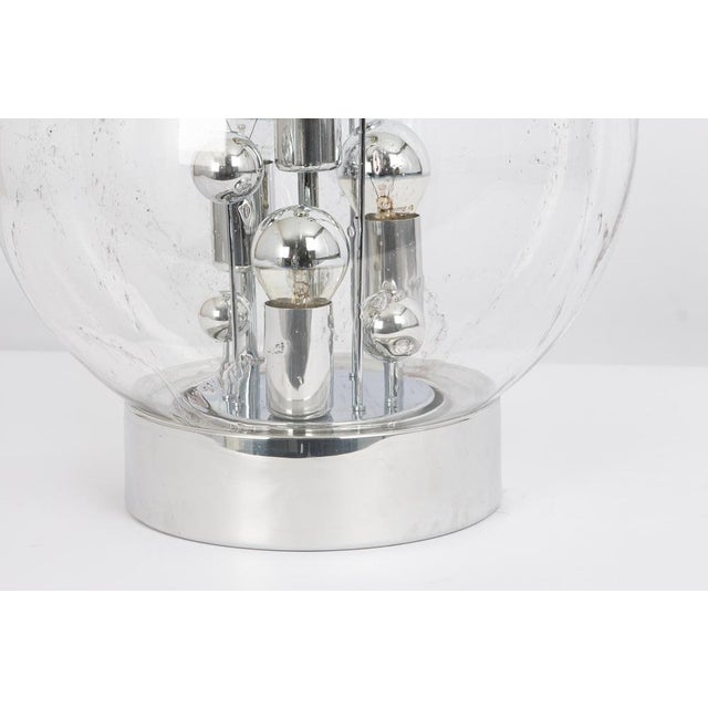 Large Sputnik Ball Table Lamp attributed to Doria Leuchten, Germany, 1970s For Sale - Image 3 of 9