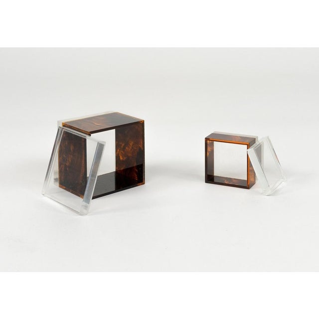 Tortoiseshell Acrylic Glass Box in the style of Christian Dior, Italy, 1970s For Sale - Image 15 of 16