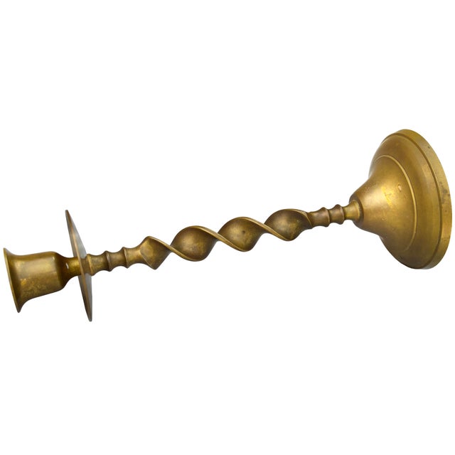 Mid 20th Century Mid 20th Century Handmade Americana Brass-Art Candleholder For Sale - Image 5 of 6