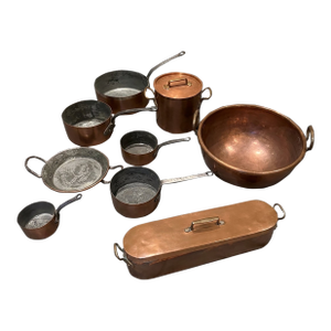 Antique & Vintage French Copper Cookware Collection - 9 Piece Professional Set