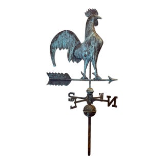 Antique Copper and Zinc Rooster Weathervane For Sale