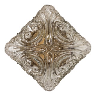 Mid-Century Amber Glass Flush Mount, Denmark, 1960s For Sale