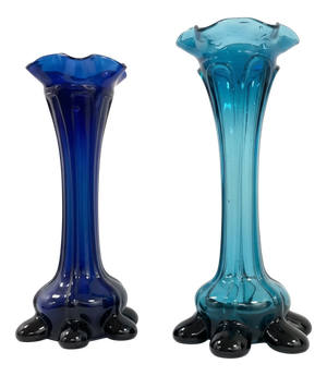 Czechoslovakian Blue Vases, 1960s, Set of 2