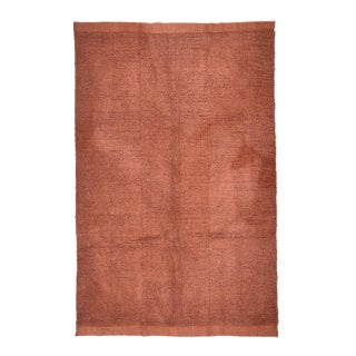 1970s Turkish Handloom Home Living Terracota Rug For Sale