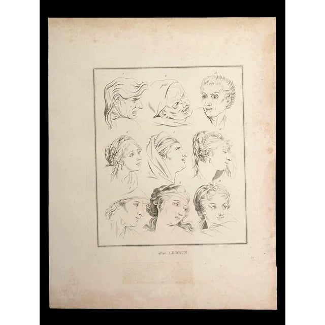 Portrait of men and women is an original etching artwork realized by Thomas Holloway after Lebrun, for Johann Caspar...