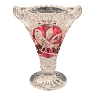 Vintage Crystal Vase, 1950s For Sale