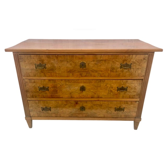 Italian Neoclassical Burl Wood Three-Drawer Dresser - 18th Century For Sale - Image 11 of 11