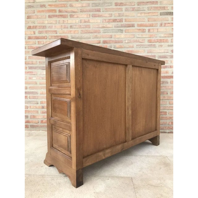 Spanish Carved Dark Walnut Tuscan 2-Drawer Credenza, 1940s For Sale - Image 17 of 18