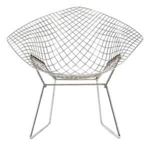Mid Century Silver Diamond Wire Lounge Chair by Harry Bertoia for Knoll