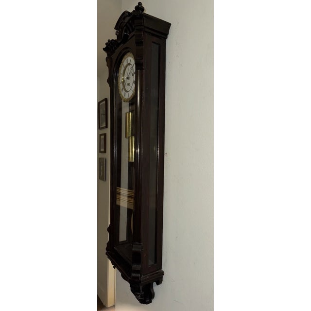 19th Century 3 Weight Vienna Regulator Clock With Sonnerie Quarter Strike For Sale - Image 4 of 11