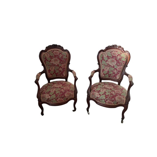 Vintage Armchairs in Cherry Wood, 1960s, Set of 2 For Sale - Image 10 of 13