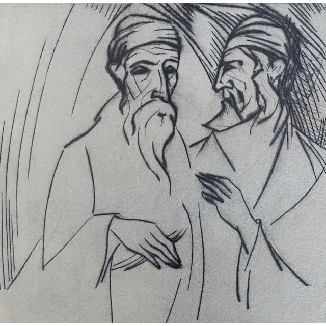 Post Impressionist Isaac Lichtenstein 1, Bezalel School Jerusalem Israeli Judaica Etching For Sale - Image 3 of 8