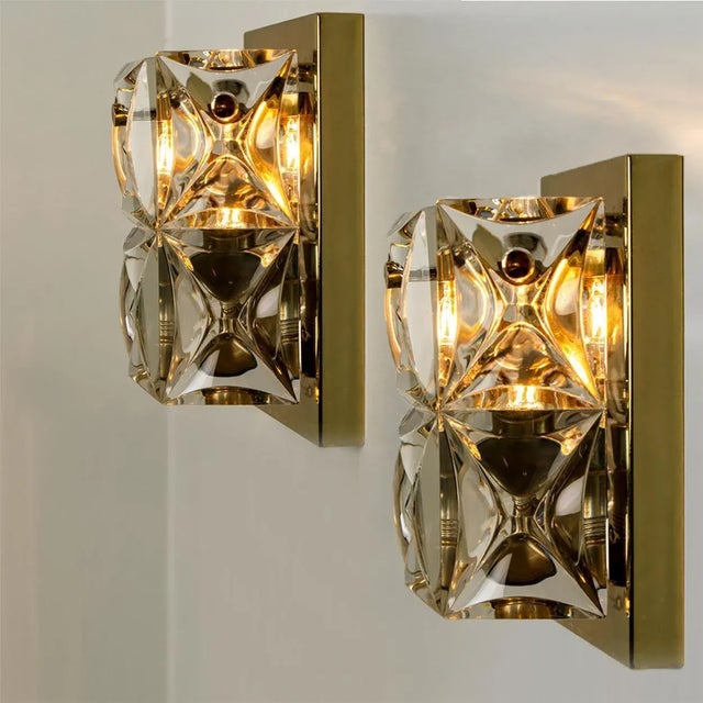Crystal Glass Wall Light Fixtures from Bakalowits & Söhne for Kinkeldey, 1970s, Set of 2 For Sale - Image 6 of 13