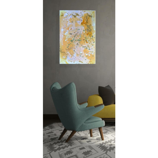 Goldenrod "A Little Rain" by Trixie Pitts Abstract Expressionist Oil Painting For Sale - Image 8 of 12