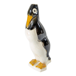 1920's Art Deco French Majolica Penguin Bottle by Georges Jean Conde for Saint Clement