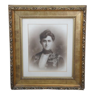 Antique Late Victorian Portrait Photograph by John Rudolph Zweifel Gilt Frame For Sale